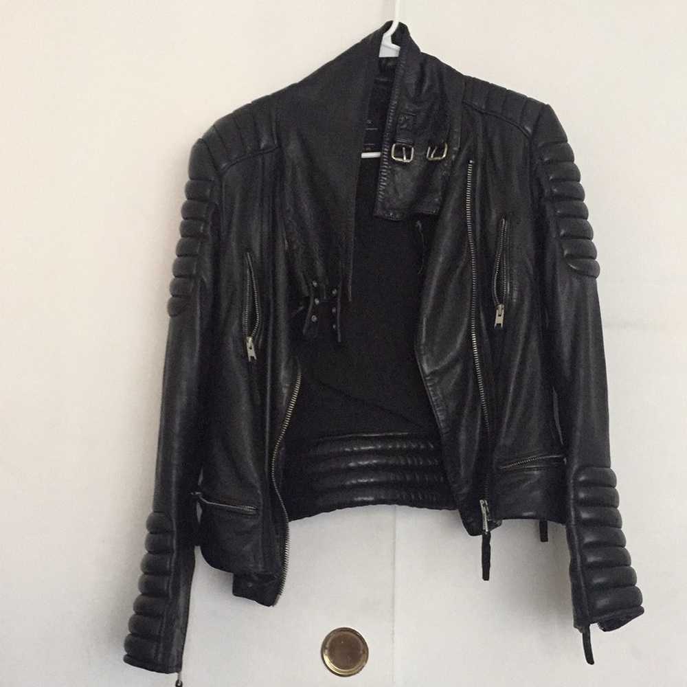 All Saints leather motorcycle jacket